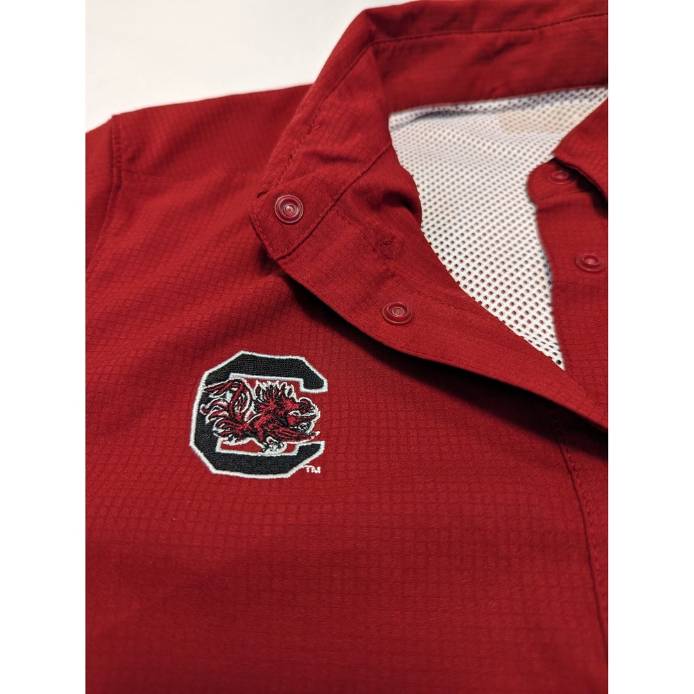 Columbia PFG South Carolina Gamecocks Shirt Womens Small Maroon Short Sleeve UPF